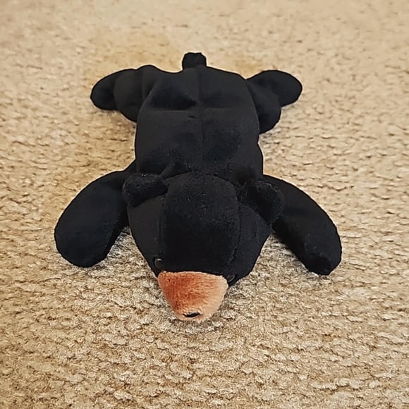 Vintage TY Retired Beanie Baby BLACKIE The Black Bear No Hang Tag - Picture 2 of 6